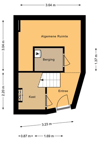 Floorplan - Zamenhofdreef 19A, 3562 JT Utrecht